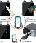 Smart Padlock With Keyless Entry And Bluetooth Keypad Water Resistant For Indoor And Outdoor Use 7.5mm Stainless Steel Shackle