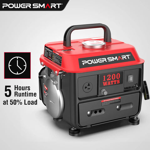 Ultra Lightweight 1200W Gas Powered Portable Generator For Camping Tailgating And Outdoor Use 71cc 2 Stroke Single Cylinder 39 Lb