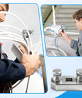 Technician using Heavy Duty 3 Piece Cable Bending Tool Set Compatible With Half Inch Drive Ratchet on electrical wires.