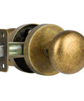 Passage Interior Door Knobs In Antique Brass With Vintage Round Design For Hallway And Kitchen Non Locking Door Handle Zinc Alloy Construction 1 Pack Included