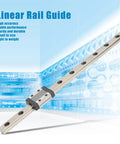 Mini Linear Rail Guide for CNC Machines and 3D Printer Upgrades, 200mm bearing steel sliding guideway with drill holes