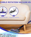 Cordless Vacuum Head Replacement For V7 V8 V11 V15 Animal V10 Cyclone Series showing flexible rotation under a sofa