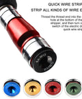 Heavy Duty Wire Strippers Tool For Drill Electric Speed Twisting Device Fast Aluminum Insulation Remover close-up showing adjustable wire gauge sizes.