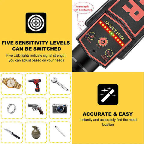 Beefed Up Handheld Metal Detector Wand For Security Scanning And Nail Finding With No Hassle Rechargeable Battery And Sweet Performance For Woodworking And Job Sites