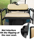 Golf Cart Armrest With Cup Holder And Rear Seat Rests For EZGO Club Car Yamaha And Most Golf Carts, 3rd Gen Upgrade shown on golf cart