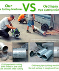 Comparison of No Nonsense Heavy Duty Electric Pipe Cutter Machine For Steel Copper Stainless Steel And Pvc Plumbing with standard cutting tools.