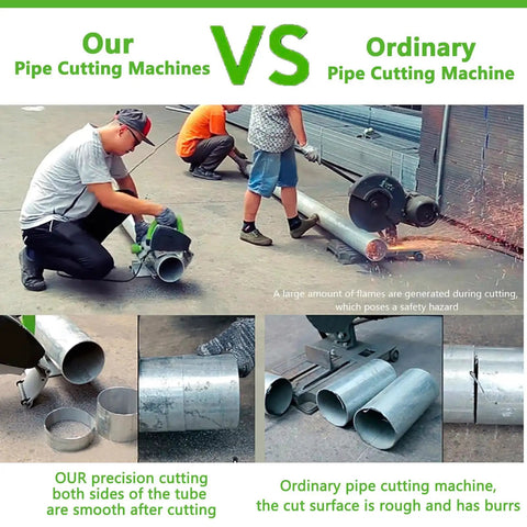 Comparison of No Nonsense Heavy Duty Electric Pipe Cutter Machine For Steel Copper Stainless Steel And Pvc Plumbing with standard cutting tools.