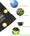 Forty Percent Shade Cloth For Backyard 20x20 Ft Black Mesh Tarp With Reinforced Grommets UV stabilized features