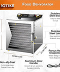 Heavy Duty Workhorse Stainless Steel Freeze Dryer And Electric Food Dehydrator With Smart 12 Hour Countdown Timer and precise controls.