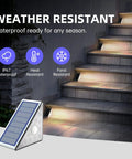 Motion Sensor Solar Waterproof LED Lights For Outdoor Stairs And Pathways Easy Install No Fuss Yard Garden Step Lighting 6 Pack