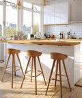 Rock Solid 10 Inch Countertop Support Brackets 3 Pack Built Tough Steel Floating Shelf Brackets installed under a wooden kitchen island.