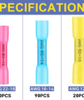 Must Have Marine Wiring Kit With Heat Shrink Ring Connectors 260 PCS Tinned Red Copper AWG 22 10 specification details