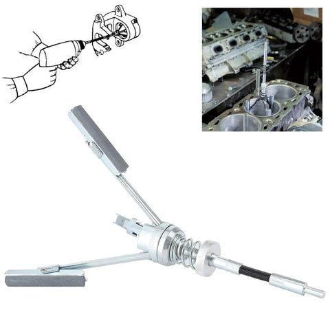 Heavy Duty Three Jaw Cylinder Honing Tool With Flexible Shaft For Car Engines, Carbon Removal And Bore Deburring in use