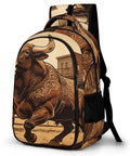 Old Town Ox Printed Unisex Backpack With Large Capacity, Durable Polyester Daypack, front ox design, breathable, lightweight.