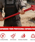 Essential Manual Rebar Bender Tool With Anti Slip Design For Heavy Duty Steel Bending and Construction Projects Durable Carbon Steel Pipe Handle and Thick Head great for DIY Metal Working Tasks held by a worker on site.