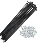 36 Pack Pro Grade 14G Bicycle Spokes 165mm Carbon Steel Black Wheel Spokes Kit For Building And Repairing Bikes with nipples