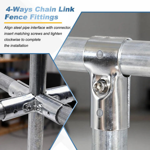 2 Pcs End Rail Clamps For 1 Inch Conduit Carbon Steel T Shaped Fence Fittings With Bolts And Nuts For DIY Shelves Racks Carts Pipe Projects Sturdy Galvanized Design Built Tough Easy Install And Secure Fit