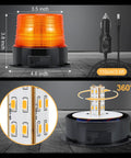 Amazon magnetic amber cordless beacon light for trucks; orange lens, black base, 110 cm cord, 360° LED module