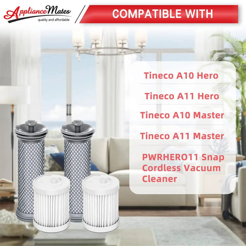 Replacement Filter Kit For Tineco A10 A11 Hero Master Pure One S11 PWRHERO11 Cordless Vacuum Cleaner with filters displayed.