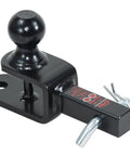 Heavy Duty ATV UTV Trailer Hitch Ball Mount Kit With 2 Inch Ball Clevis Pin Fits One and One Quarter Inch Receiver Three Coupling Styles For Yard Work Towing And Utility Trailers, showing the robust hitch design and components.
