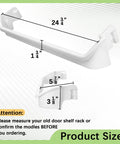 Dimensions of Refrigerator Door Bar Rack for Frigidaire and Kenmore, Door Shelf Rail Replacement 240534701 Fits Middle Rack
