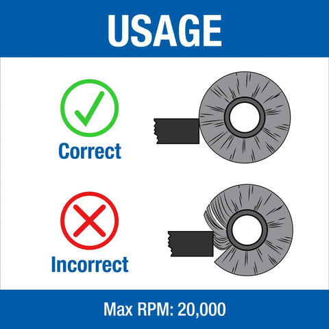 Usage guide for Six Inch Stringer Bead Wire Wheels Set For Angle Grinder Ten Pack With Three Sixteenths Inch Wheel Width And Five Eighths Inch Arbor
