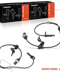 Pack Of Two Front Abs Wheel Speed Sensors Straight Up Direct Fit Upgrade For Smooth Rides Rock Solid Durability No Hassle Swap For Acura Tlx And Honda Accord Drivers, showing two sensors with connectors.