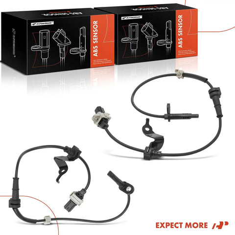 Pack Of Two Front Abs Wheel Speed Sensors Straight Up Direct Fit Upgrade For Smooth Rides Rock Solid Durability No Hassle Swap For Acura Tlx And Honda Accord Drivers, showing two sensors with connectors.