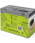 Box packaging of 3 Inch Dual Rollerblade Office Chair Wheels Set Of Five For Smooth And Safe Rolling On All Flooring Surfaces Premium Rubber Caster Wheels With Universal Seven Sixteenth By Seven Eighths Inch Stem.