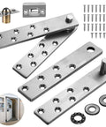 2 Pack Beefy Heavy Duty Pivot Hinges With Bearing Style Hidden Hardware for Murphy Bookshelf Doors Stainless Steel Smooth Quiet Rotation