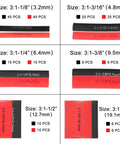 Heavy Duty Heat Shrink Tubing Kit 220 Pcs 3 To 1 Adhesive Lined Marine Grade Black And Red With Six Sizes Displayed