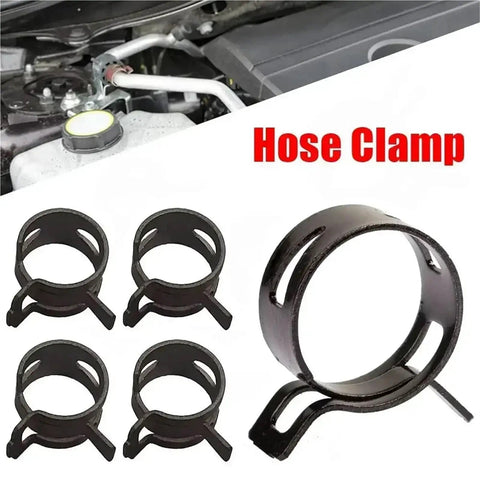 500 Pack Spring Band Hose Clamp Assortment Kit featuring 6-10mm Silicone Vacuum Line Clips, black manganese steel clamps