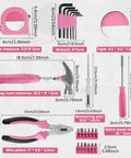 Pink Mini Tool Kit For Women, 48-Piece Multi-Purpose Home Hand Tool Set With Case, Essential Household Repair Kit components