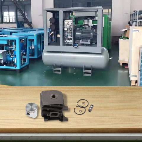 34Mm Bore Cylinder Piston Kit, Heavy Duty Steel Replacement Part for Garden Tools on workshop table