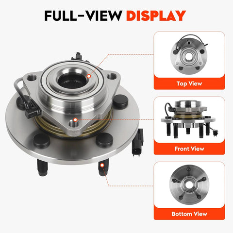 Front Wheel Hub Bearing Assembly For Ram 1500 2009 2010 2011 5 Lug With ABS Replacement 515126 Front Axle Size Nine Sixteenths Inch 18 UNF 2A