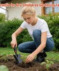 Ergonomic Garden Trowel With Comfort Grip Built Tough Stainless Steel Hand Shovel for Weeding and Transplanting in use