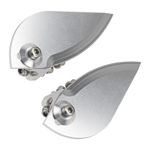 65x25mm Aluminum CNC Machined RC Boat Water Jet Turn Fin For 75-85cm Electric Nitro Remote Control Boats, showing two fins with screws
