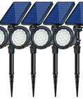 Bright Solar Spot Lights Outdoor Waterproof 18 LED 2 Mode Brightness Dusk Till Dawn Landscape Lighting For Garden Yard Tree Pool Sign Pathway
