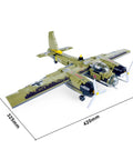 JU 88 Bomber Building Blocks Set With Display Stand 559 Pieces German Twin Engine Aircraft Model dimensions shown