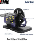 Overdrive Thirty Percent Metal Differential Gearbox With POM Skid Plate for RC Crawlers, purple aluminum housing, 1/10 scale.