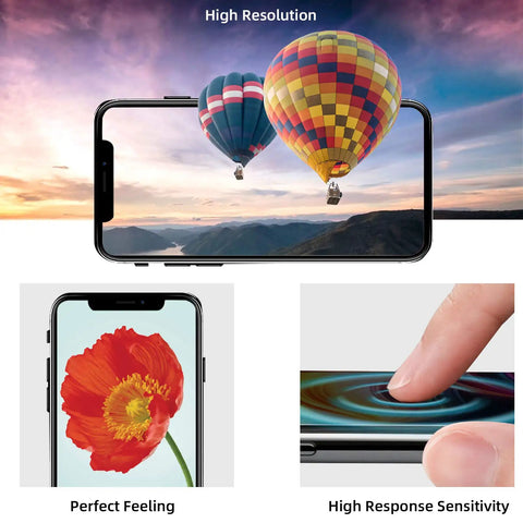 IPhone And 12 Pro Screen Replacement 6.1 Inch 3D Touch LCD Display Digitizer Repair Kit, showing display quality and touch sensitivity