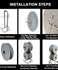 Installation steps for Rugged Wire Spool Rack For Cable Reels Steel Wire Dispenser That Holds Up To 100 Lbs.