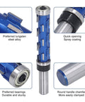 Heavy Duty Tungsten Steel Double Bearing Router Bit For Woodworking Trim Tool with blue spray coating and durable bearings.