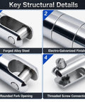 Heavy Duty Cable Pulling Swivel Forged Alloy Steel 360 Degree Bearing Link showing forged alloy steel, electro-galvanized finish, and threaded connection.