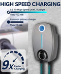 Rugged Outdoor Level 2 EV Charger Up To 40 Amps With NEMA 14 50 Outlet J1772 Compatible Fast Charging Station close-up