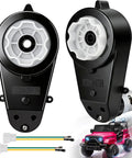 2 Pack 12V RS550 40000RPM High Speed Kids Ride On Car Motor Gearbox Electric Drive Engine Replacement With Easy Plug And Play Install For Toys Car Premium Upgrade For Durable Performance featured in black casing with wiring and toy car