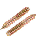 Heavy Duty Zinc Plated Hanger Bolts 1/4 20 X 1-1/2 Double Head Dowel Screws Wood Furniture 10 Piece Set Solid Carbon Steel close-up