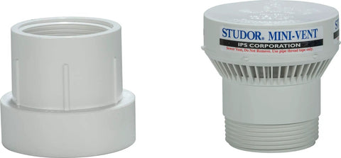 Compact Mini Vent Air Admittance Valve With Pvc Adapter delivers zero drama venting, featuring PVC material and fitting for 1.5 inch pipe.