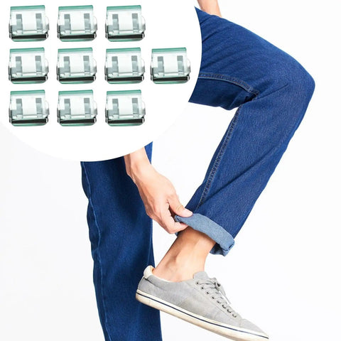 10x Invisible Trouser Hem Clips For Quick Leg Shortening, Multi Use Portable Alloy Clip, No Sew Hemming For Jeans And Pants