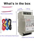 Your Go To Automatic Water Level Controller With 6.5ft Stainless Detector And 110V Pump Float Switch Relay Four Modes For Water Supply Drain Low Water Stop And Joint Use 10A Load Capacity NC01, with wiring and relay
